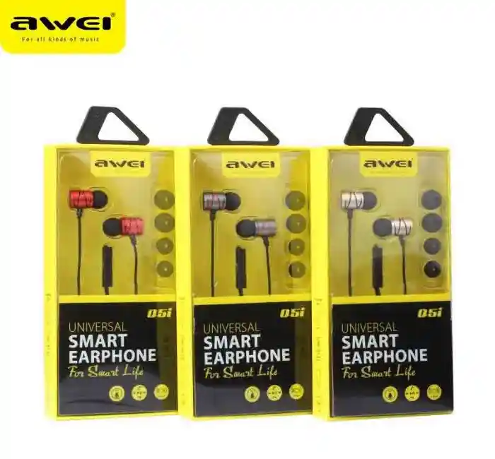 Awei Q5i Ear-Earphone Earbuds With Microphone Noise Cancelling for Android IOS